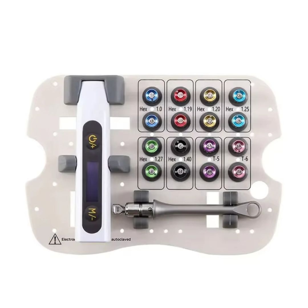 Kit de Torque Eléctrico Dental Universal (16 puntas + estuche)