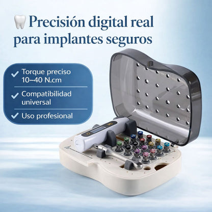 Kit de Torque Eléctrico Dental Universal (16 puntas + estuche)