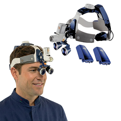 Lupa Quirúrgica con Lentes de 2.5x/3.5x y Linterna Superpotente de 80,000 lúmenes